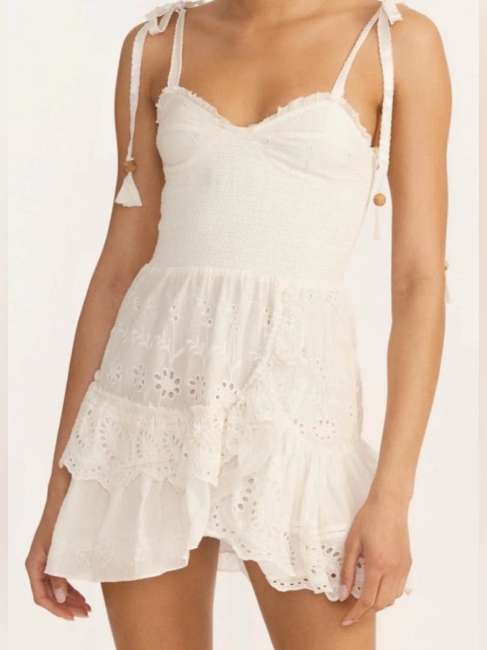 LOVESHACKFANCY 100% Cotton Olani Mini Dress Size M